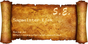 Sagmeister Elek névjegykártya