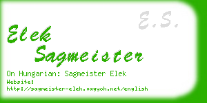 elek sagmeister business card